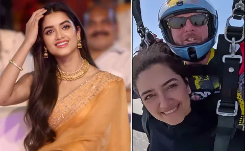 Actress Bhagyashri Borse Sky Diving Video