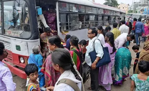 Free bus or less bussesThe Real story behind the TSRTC city bus rush14