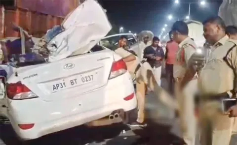 Road Accident Near Tuni Kakinada District