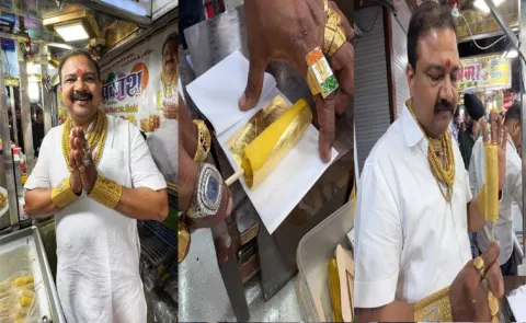 The Gold Man Of Indore Serving Up 24 Carat Gold Kulfi In Sarafa Bazaar13