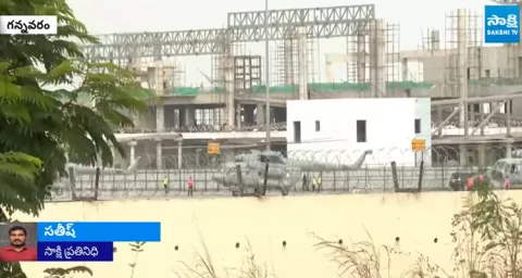 PM Modi Arrives Amaravathi Relaunch Works Meeting 1