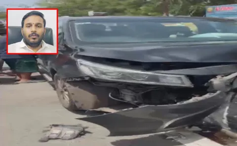 YSRCP Leader Konda Rajiv Gandhi Escapes Accident