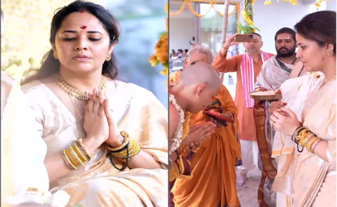 Tollywood actress Anasuya another Spiritual Programme in her Home6
