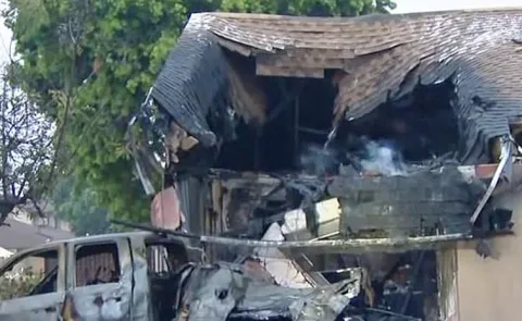 Small Plane Crashes Into Residential Street In San Diego