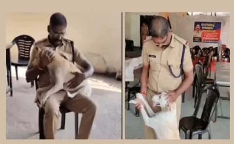  Retiring Kerala firefighter Shares emotional farewell with loyal station dog