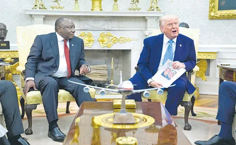 Trump ambushes South African president in Oval Office with claims of white persecution6