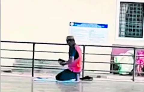 A person Namaz at Tirumala Kalyana Vedika2