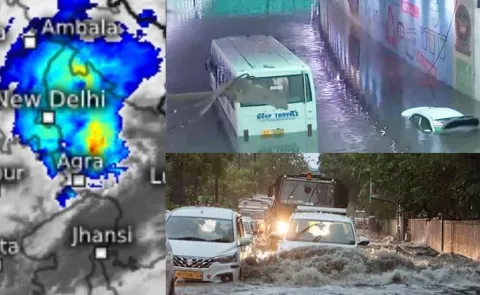 Delhi Receives Heavy Rain Roads Flooded7