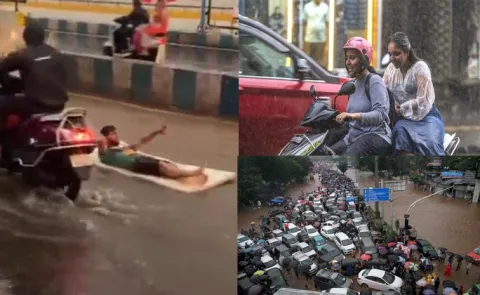 Heavy Rain Leaves Mumbaim And Delhi Waterlogged video Viral