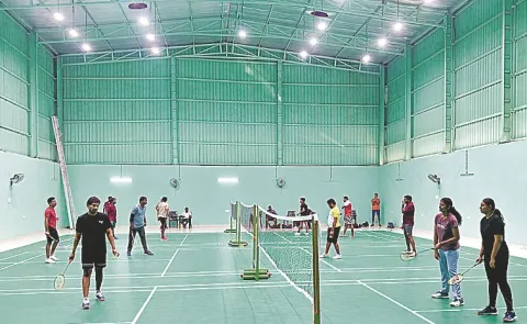 Indoor shuttle court ready in Jeedimetla Hyderabad