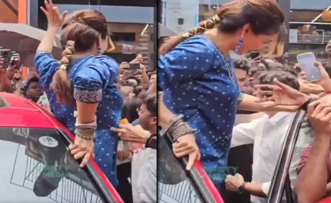 Manju Warrier Irritated With Fans At Shopping Mall8
