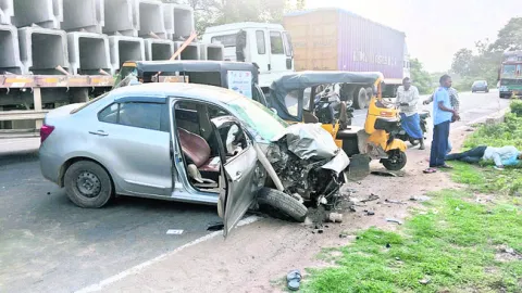 రోడ్డు ప్రమాదంలో  ఆరుగురికి గాయాలు
