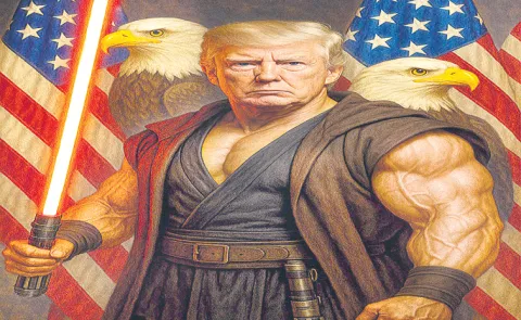 White House Shares AI Image Of Trump As Muscular Jedi On Star Wars Day13