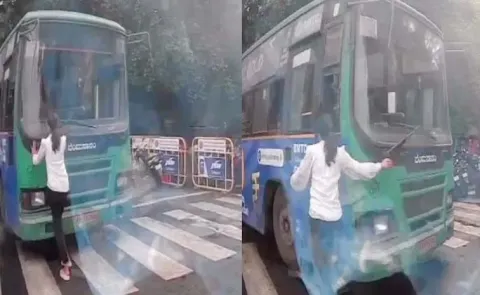 BMTC driver tries to run over woman in Bengaluru5