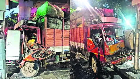 గూడ్స్‌ వ్యాన్‌ బీభత్సం 