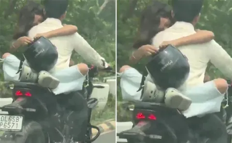 Reverse Sitting, No Helmets: Viral Stunt On Noida Expressway