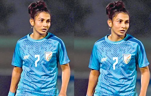 Soumya for the Asia Cup football qualifiers tournament7