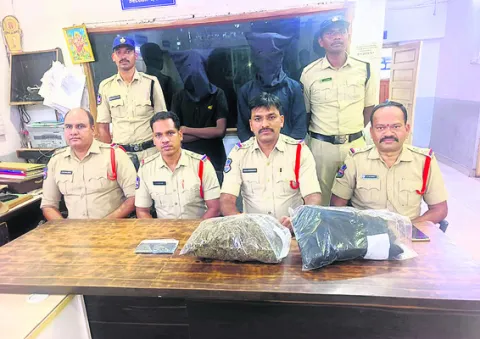 గంజాయి తరలిస్తున్న ఇద్దరి అరెస్టు 