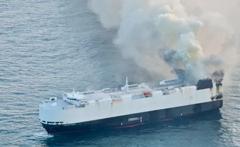 Cargo Ship Sinks in Pacific Ocean After Catching Fire