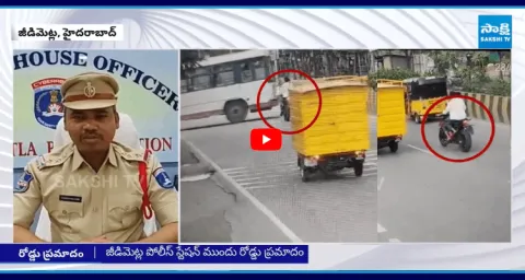Bike Hit RTC Bus In Jeedimetla Hyderabad 1