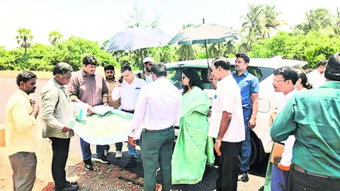 ఏపీఐఐసీ భూముల పరిశీలన 