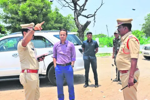 భద్రత ఏర్పాట్ల పరిశీలన 
