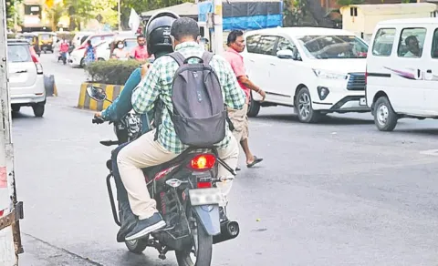 Without Helmet Fine in Hyderabad