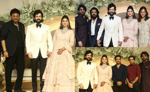 Akhil Akkineni Holds Zainab Ravdjee In His Reception