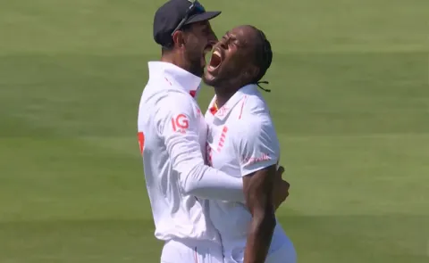 Jofra Archer In the first over of his return to Test cricket he takes the wicket of Jaiswal 