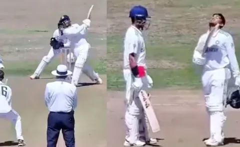IND U19 vs ENG U19 1st Test: India 450-7 at stumps after Mhatre scores century5