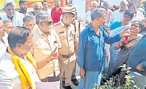 prathipadu people fire on mla Burla Ramanjaneyulu