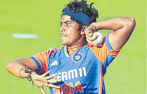 Sricharani wins Player of the Series award in T20Is against England