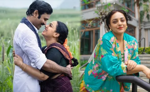 Nithya Menen Prepare Cow Dung Cakes for Dhanush Idly Kadai