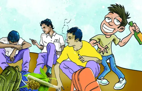Students studying in government schools are addicted to addiction