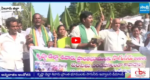 Eluru Farmers Protest Against Chandrababu Govt For Water
