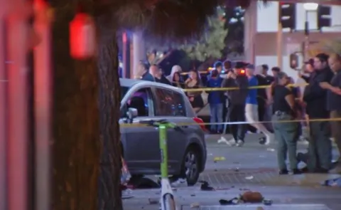 Los Angeles vehicle rams crowd Incident News Updates12