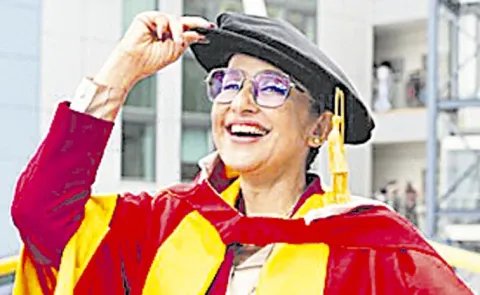 Manisha Koirala receives an Honorary Doctorate from the University of Bradford
