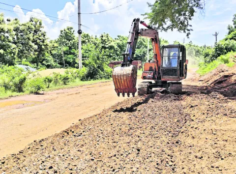 డబుల్‌ రోడ్డు పనులు పునఃప్రారంభం