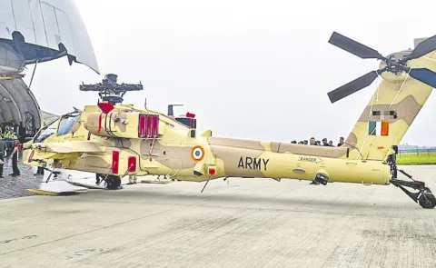 First batch of Apache helicopters arrive at Hindon Airbase from US12