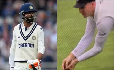 Ravindra Jadejas dismissal ignites controversy as furious fans accuse Harry Brook of grounding catch7