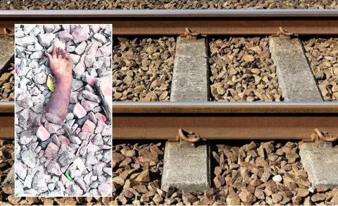Left Hand In Railway Platform