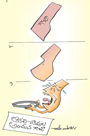 Sakshi Cartoon On Starvation In Gaza