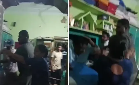 కుటుంబంపై దాడి చేస్తున్న దృశ్యం