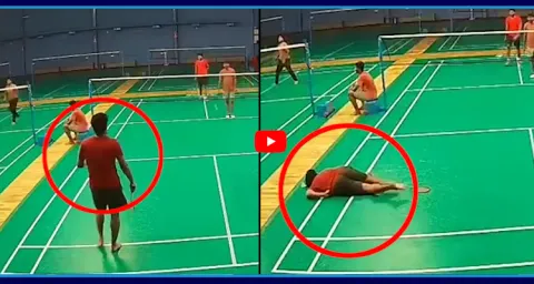 Men Collepsed While Playing Badminton 2