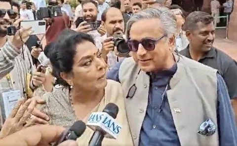 Shashi Tharoor Maun Vrat Renuka Chowdhury Video Viral8