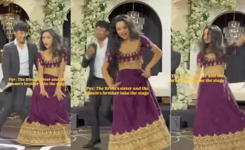 Bride sister and groom brother set the stage on fire with Chammak Challo dance in viral video15