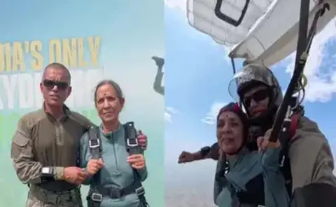  Indias oldest woman skydives on birthday goes Viral