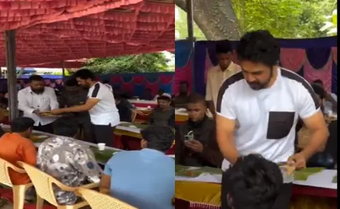 Kollywood Star Hero Karthi served Meals for Sardaar 2 Movie Team