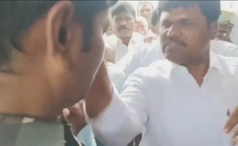 BC Janardhan Reddy Brother Slaps Constable