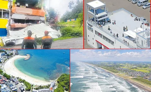 Tsunami waves struck the coastlines of Japan and Russia